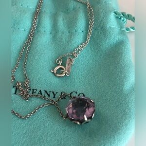 Tiffany & Co Sparklers Amethyst Gemstone Necklace 16” with pouch